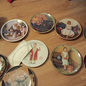 Norman Rockwell Collector Plates with Multicolor Designs